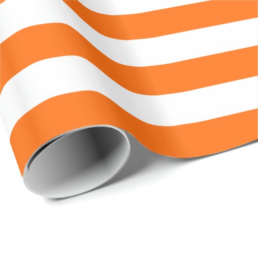 Papier Cadeau Rayure orange et blanc (Coin rond)