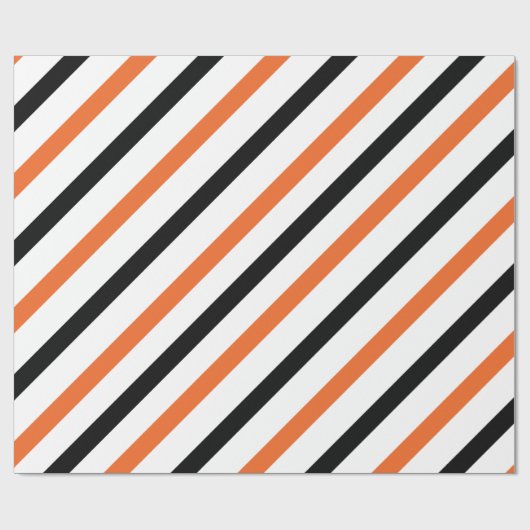 Papier Cadeau Rayure orange et noire (Plat)