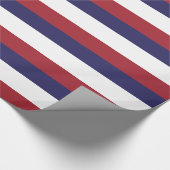 Papier Cadeau Rayure rouge, blanche et bleue (Coin)