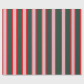 Papier Cadeau Rayure rouge, rose et verte (Plat)