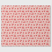 Papier Cadeau Rayure Ruban Cerise (Plat)