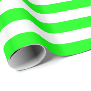 Papier Cadeau Rayure vert citron et blanc