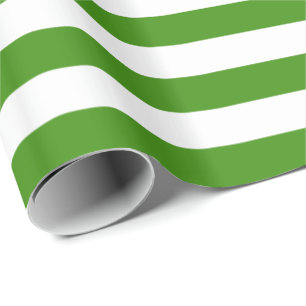 Papier Cadeau Rayure verte et blanche