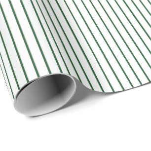 Papier Cadeau Rayure verte simple et minimaliste pour toutes les