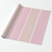 Papier Cadeau Rayure verticale rose pâle et beige (Déroulé)