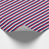 Papier Cadeau Rayure verticale rouge, blanc et bleu (Coin)