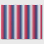 Papier Cadeau Rayure verticale rouge, blanc et bleu (Plat)
