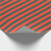 Papier Cadeau Rayure verticale rouge et vert foncé (Coin)