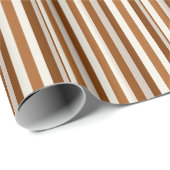 Papier Cadeau Rayure verticale terracotta et crème chaude (Coin rond)