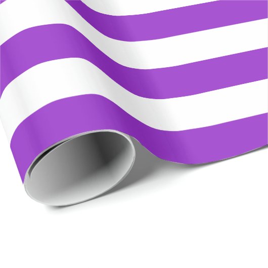 Papier Cadeau Rayure violette et blanche (Coin rond)