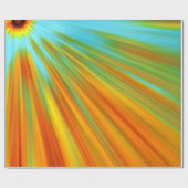 Papier Cadeau rayures Abstraites rouge jaune orange vert sur ble (Plat)