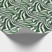 Papier Cadeau Rayures Abstraites Vertes et Blanches (Coin)