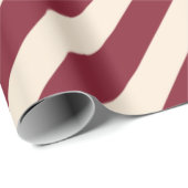 Papier Cadeau Rayures Antique Ruby et Antique White (Coin rond)