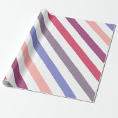 Papier Cadeau Rayures aquarelles inclinées (Déroulé)