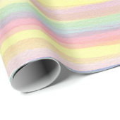 Papier Cadeau Rayures arc-en-ciel (Coin rond)
