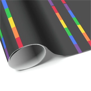 Papier Cadeau Rayures arc-en-ciel