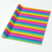 Papier Cadeau Rayures arc-en-ciel (Déroulé)