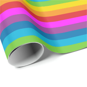 Papier Cadeau Rayures arc-en-ciel