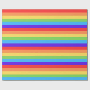 Papier Cadeau Rayures arc-en-ciel audacieuses