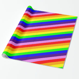 Papier Cadeau Rayures arc-en-ciel classiques brillantes et audac