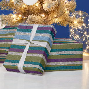 Papier Cadeau Rayures avec motif