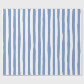 Papier Cadeau Rayures bancales bleu clair et blanc (Plat)