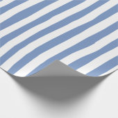 Papier Cadeau Rayures bancales bleu clair et blanc (Coin)