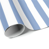 Papier Cadeau Rayures bancales bleu clair et blanc (Coin rond)
