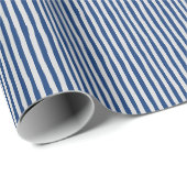 Papier Cadeau Rayures bancales bleu foncé et gris clair (Coin rond)