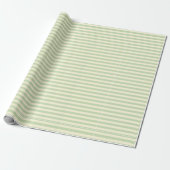 Papier Cadeau Rayures beige et vert thé (Déroulé)