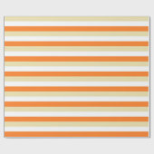 Papier Cadeau Rayures beiges, blanches et oranges (Plat)