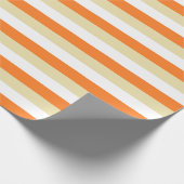 Papier Cadeau Rayures beiges, blanches et oranges (Coin)