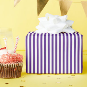 Papier Cadeau Rayures Blanc et Violet Foncé