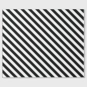 Papier Cadeau Rayures blanches avec la couleur noire de (Plat)