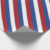 Papier Cadeau Rayures blanches et bleues rouges (Coin)