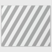 Papier Cadeau Rayures blanches et grises classiques vintage (Plat)