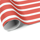 PAPIER CADEAU RAYURES BLANCHES ET ROUGES CHAUDES CADEAU SIMPLE E (Coin rond)