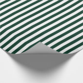 Papier Cadeau Rayures - blanches et vert-foncé (Coin)