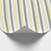 Papier Cadeau Rayures blanches, jaunes et grises (Coin)