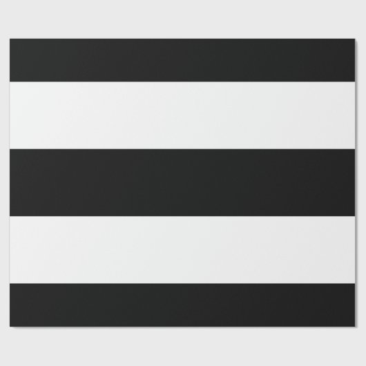 Papier Cadeau Rayures blanches noires (Plat)