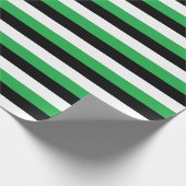 Papier Cadeau Rayures blanches noires vertes (Coin)