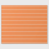 Papier Cadeau Rayures blanches simples sur fond orange (Plat)
