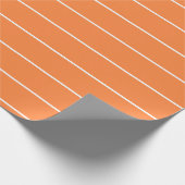 Papier Cadeau Rayures blanches simples sur fond orange (Coin)