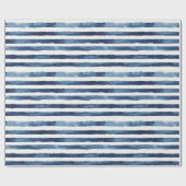 Papier Cadeau Rayures Bleu Blanc (Plat)