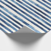 Papier Cadeau Rayures Bleu Blanc (Coin)