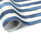 Papier Cadeau Rayures Bleu Blanc (Coin rond)