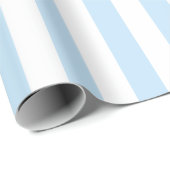 Papier Cadeau Rayures bleu clair et blanc (Coin rond)