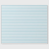 Papier Cadeau Rayures Bleu Clair et Blanc (Plat)