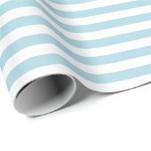 Papier Cadeau Rayures Bleu Clair et Blanc (Coin rond)