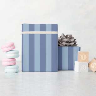 Papier Cadeau Rayures Bleu foncé et Bleu clair
